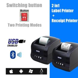 Printers Xprinter XP 365B 20 to 80mm Label Barcode Thermal Printer POS Receipt Sticker Printer QR Code Labeling Maker Bluetooth LAN USB