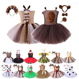 Gym Clothing Baby Girls Halloween Animal Cosplay Costume Children Lion Puppy Bee Elk Frog Bear Costumes For Zoo Party Dress Up Tutu Dresses