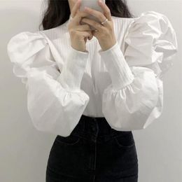 Women's Blouses Vintage Women's Long Sleeve Top Women Puff Designer Elegant Luxury Blouse Tee Shirt Korean Fashion Clothes