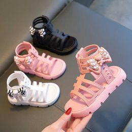 Sandals Summer Girls Sandals New Net Celebrity Princess Shoes Little Girls Student Sandals Open Toe Non-slip Beach Sandals