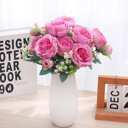 Decorative Flowers 32cm Silk Peony Vases For Home Room Decor Scrapbooking Christmas Garland Wedding Bouquet Party Accessories Artificial