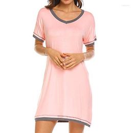 Women's Sleepwear Women Nightdress Casual Short Sleeve Fashion Comfy Nightgown Summer For Ladies