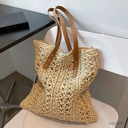 Other Bags Summer Hollow Out Straw Bag Women Large Capacity Shoulder Bag Summer Rattan Totes Bag Travel Beach Bag Shopping Totes