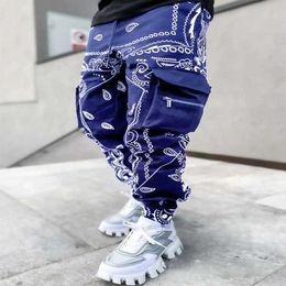 Men's Pants Commodity 2023 new sports zipper pockets pants Bandana pattern fabric running men's Trousers P230529