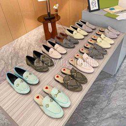 Designer Slippers Princetown Mules Slipper Genuine Leather Women Buckle Loafers Shoes Metal Chain Embroidery Comfortable Casual Shoe Lace Velvet Slipper With Box