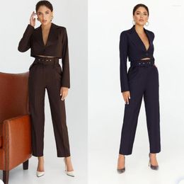 Women's Two Piece Pants Fashion Designer Women Suits Set 2 Pieces Short Blazer Jacket One Button Coat Custom Made Streetwear Pantsuits