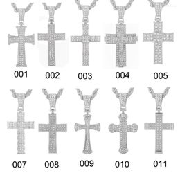 Pendant Necklaces 24inch Mens Cross Necklace For Men Stainless Steel Jesus Christ Prayer Crosses Men's Jewellery Religious