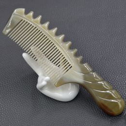 Hair Brushes Natural Yak Horn Comb Fine Tooth Comb -Hair Straighter Comb Anti-Static Hair Massage Brush 230529