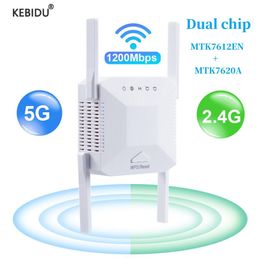 Amplifiers 1200Mbps WiFi Repeater 5Ghz Wireless Wifi Extender Amplifier Dual Band Long Range Signal Amplifier 2.4G WiFi Repetidor 802.11N