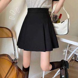 Skirts Summer Pleated A-line Design Sense Niche High Waist Black Sprint Korean Prep Style Women's Skiing 2023 Hot P230529