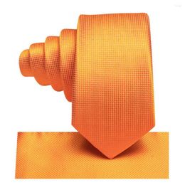 Bow Ties Silk Tie For Children Orange Solid Luxury Designer Handky Child Necktie 120CM Long 6CM Wide Fashion Party Dropship Hi-Tie