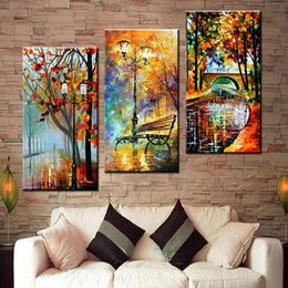 Crafts 3 Piece Rain Tree Road Diamond Painting 5d Diy Full Diamond Embroidery Abstract Landscape Mosaic Triptych Home Decor Aa2090