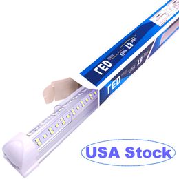 T8 LED Tube Lighting 8FT 4 Foot 72W 8Ft 100W SMD 2835 Fluorescent Light Replacement 6000K Clear Cover Shop Lamp Bulbs US STOCK crestech168