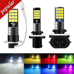 New 2pcs H3 H27 881 880 Fog Lights LED Bulb Super Bright Car Fog Lights Day Driving Running Light 12V 6000K White Blue Yellow Green