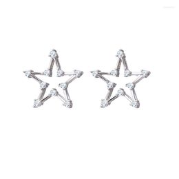 Stud Earrings Bettyue Decoration Fashion Statement Frame Of Star With Cubic Zircon Shiny Earring Two Color Charming Gift For Women
