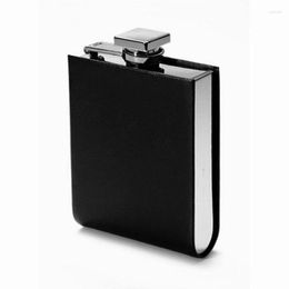 Hip Flasks U Shaped 304 Stainless Steel Black Pu Leather 5oz Portable Flask Flagon Whiskey Wine Pot Bottle Men Gifts