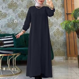 Ethnic Clothing African Dresses For Women Dashiki Fashion Long Sleeve Muslim Abaya Big Size Maxi Solid Loose Elegant Office Lady S 5XL