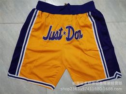 Ball Pants Warriors Lakers Heat Raptors Magic Pocket Dense Embroidered Shorts Retro Basketball Pants Tide