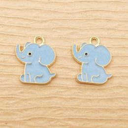 10pcs Enamel Elephant Charm for Jewellery Making Supplies Craft Animal Kawaii Necklace Pendant Earring Charms Diy Accessories