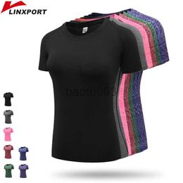 Women's T-Shirt Fitness Women's Shirts Quick Drying T Shirt Elastic Sport Tights Gym Running Tops Short Sleeve Tees Blouses Jersey camisole J2305