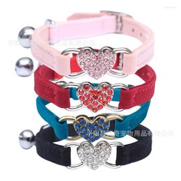 Dog Collars Cute Cat Collar Small Puppy Velvet Bow Kitten Bowknot Necklace With Bell For Dogs Cats Chihuahua Yorkie