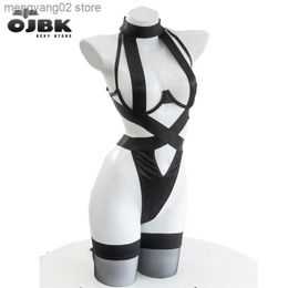 Sexy Set OJBK Game Nier Automata 2B Cosplay Comes Women Sexy Bodysuit Pyjamas Lingerie Bandage Hollow Out Swimsuit Swimwear Plus Size T230530