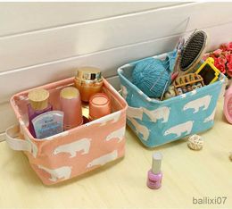 Basket 1PC Cotton Linen Creative Toy Clothes Storage Basket Bra Necktie Socks Organiser Cosmetic Phone Charger Storage Bag Bins OK