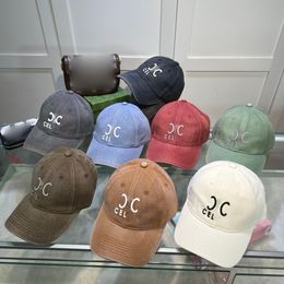 Summer Candy Colour Designer Ball cap Women's Outdoor Vacation Sports Dating Letter Printing Washed and Worn Out Hole Style casquette