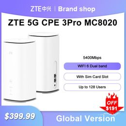 Routers Original ZTE MC8020 5G WIFI6+ Router 5400Mbps Dual Band mesh wifi extender wireless router with sim card slot 5G 4G LTE network