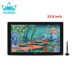 Tablets HUION Kamvas 24 Graphics Tablet Monitor 23.8 Inch QHD Screen AntiGlare Glass Film Pen Display with Stand Support PC Android