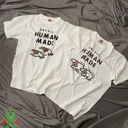 Men's T-Shirts Human Made T-shirt Nigo Christmas Polar Bear Double Flying Duck Short-sleeved Bamboo Cotton Loose Couple T Shirts