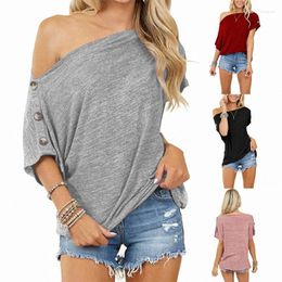 Women's T Shirts Tee Women's Printed One Neck Off Shoulder Shirt Personalised Casual Top Sexy Blouses Plus Size Blouse Blusa Mujer