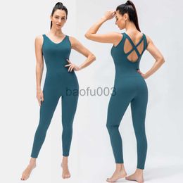 Women's Tracksuits One Piece Sportswear Women High Stretch Soft Nylon Gym Suit Side Pocket Jumpsuit For Fitness Female Workout Clothes J230525