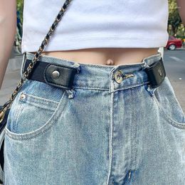 Belts Elastic Belt Without Buckle Canvas Women Waist Ladies Jeans Pants Dresses Waistband Men Stretch No Invisible