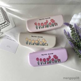 Sunglasses Cases Bags 1Pcs Tulip Plastic Glasses Case Women Creative Box Storage Eyewear Protection Containers
