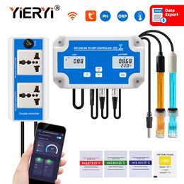PH Metres Smart WIFI Online Metre PH ORP Temp Aquarium Water Quality Tester Monitor Controller for Swimming Pool Spa Soilless Cultivation 230529