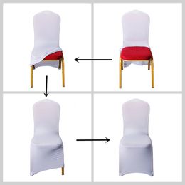 Wedding Banquet Chair Covers Universal White Spandex Covers for Weddings Banquet Birthday Hotel Decoration Dinner Party Supplies Seat Covers