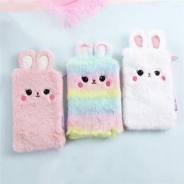 Storage Bags Pencil Bag Sweet Style Pouch With Two Ears Cute Plush Zipper For Kids