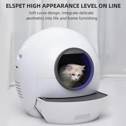 Boxes Wifi Automatic Smart Cat Litter Box Large Cat Toilet Drawer Type Fully Closed Anti Splash Self Cleaning Litter Box Deodorant