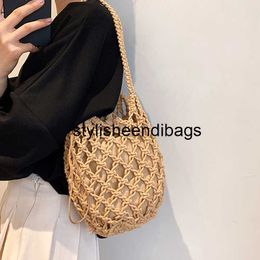 stylisheendibags Totes Summer Straw Bucket Bags for Women Handmade Drawstring Beach Shoulder Bags Raffia Rattan Woven Handbags Vacation Shopping Bags