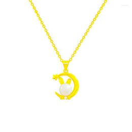 Pendant Necklaces Sweet Star Half Moon Zircon Love Heart Mother's Day Gift Necklace Woman Girl Wedding Blessing Jewelry