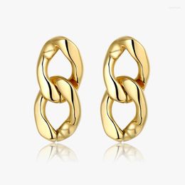 Stud Earrings European And American Geometric Thick Chain Earring Woman 18K Gold Plated 316L Stainless Steel Hypoallergenic Party