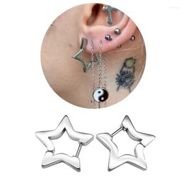 Stud Earrings Minimalist Star Fashion Piercing Punk Ear Simple Hoop Stainless Steel Jewellery Gift