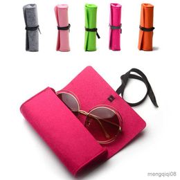Sunglasses Cases Bags New Felt Case For Women Colourful Eyeglasses Soft Box Glasses Eyewear Accessoires