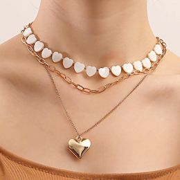 Pendant Necklaces Fashion Creative Multi-layer Alloy Love Heart Necklace Women Exaggerated Temperament Versatile 2023 Jewelry