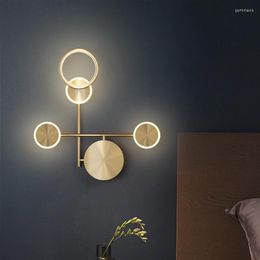 Wall Lamps Combination Modern Ring Copper Lamp Light For Living Room Bedroom Corridor Aisle Porch Background Decor