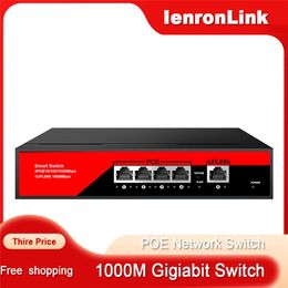 Switches Switch POE Gigabit ienronlink Link 04G10GB 5 port 1000Mbps Fast Ethernet POE Switch with VLAN Power Supply for Camera