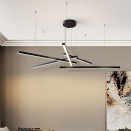 Pendant Lamps Nordic Straight Liner Led Lights Gold Black Aluminium Lamp DIY Hanging For Living Room Indoor Light