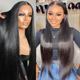 13x4 Lace Front Wig Pre Plucked Transaprent Frontal Wigs For Women Remy Peruvian Straight Human Hair 30 Inch Long