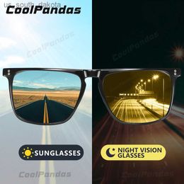 Sunglasses Square Retro Rivet Photochromic Sunglasses Men Polarised Women Sports Sun Glasses Day Night Vision Driving gafas de sol hombre L230523